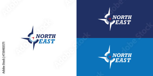 Vintage North East Logo applied for company logo design inspiration. North East Arrow Path Direction, Ways to Success in This World logo design