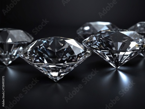On a black background are two large sparkling diamonds