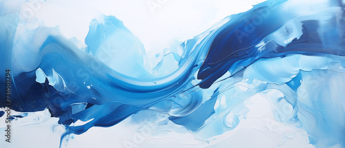 Blue water abstract background, oil painting background.