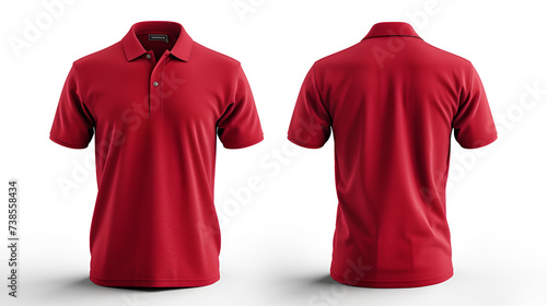 front and back red polo shirt mockup, generative ai