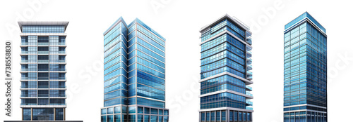 Tall office building realistic image on transparency background PNG