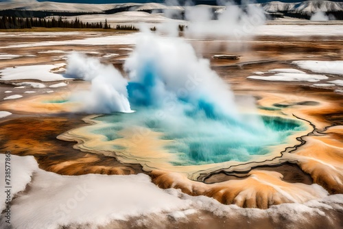 The Fountain Paint is a mud located between the Midway and Lower Geyser basins in Yellowstone National Park.