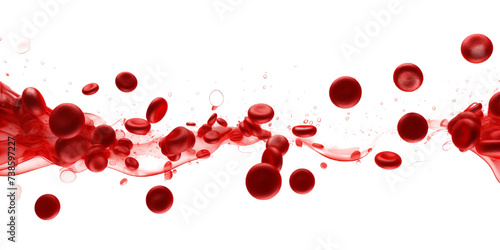 Illustration of the human red blood cells isollated on the transparent background.