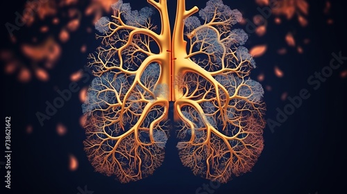 Modern abstract 3d vector illustration lungs combination of freedom ideas