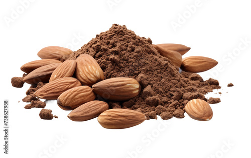 Luxurious Treat: Mocha Almond Majesty Isolated on Transparent Background PNG.
