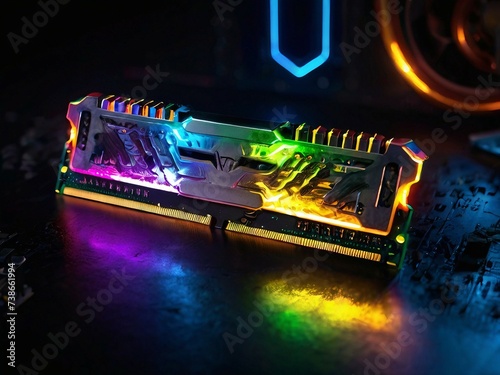 RGB colorful computer gaming RAM, high performance, ultra-durable, modern technology, computer accessories