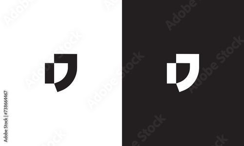 DJ logo, monogram unique logo, black and white logo, premium elegant logo, letter DJ Vector minimalist