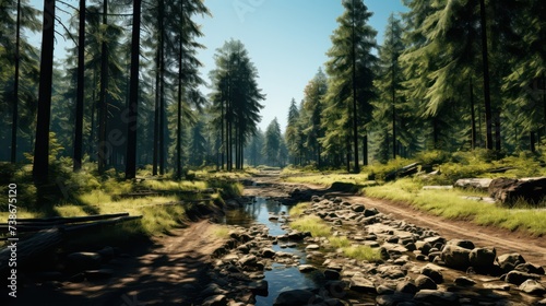 A road in the woods with the sun shining UHD WALLPAPER