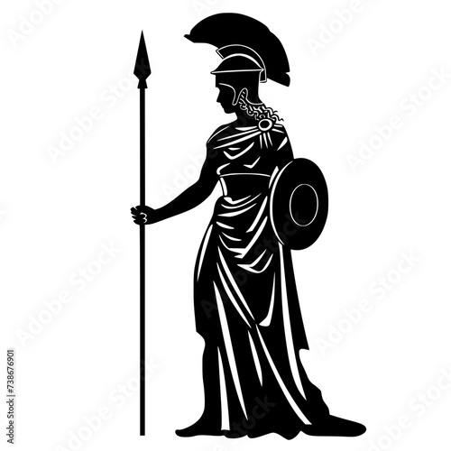 Athena goddess of war logo icon Generative AI