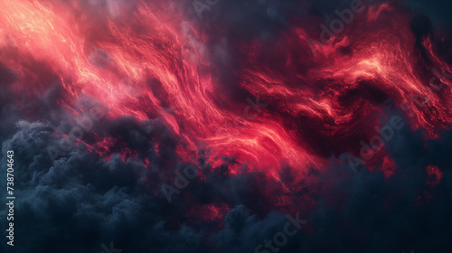 Abstract red and black background. Bold and dramatic. Fire and smoke. Flame shapes. 3d explosion. Design element. Danger and excitement.
