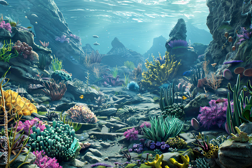 Colorful Coral Reef in Underwater World
