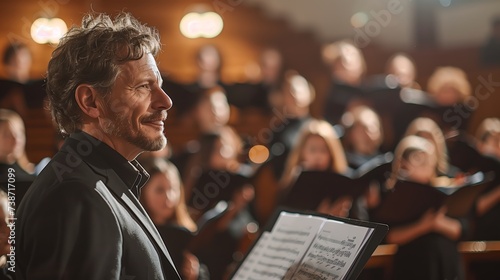 Masterful Orchestra Conductor at Classical Concert