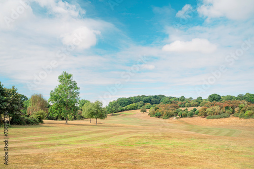 Public parkland during dry spell in Beverley, UK.