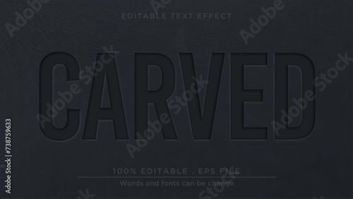 Carved leather 3d text effect. Leather mockup text effect