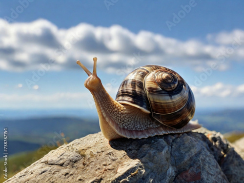 snail on a rock