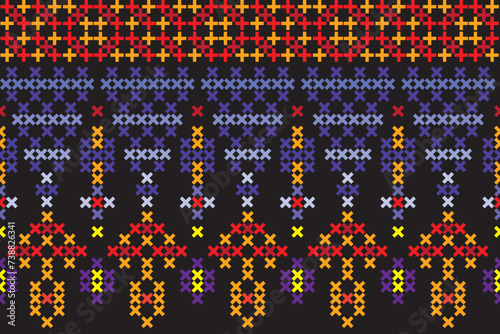 illustration pattern of the crass color on black background.