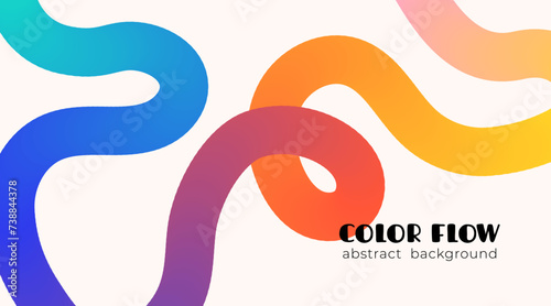 Abstract modern social media templates collection. Colorful fluid 3D geometric backgrounds for flyers, banners and posters. Smooth gradient tubes and flowing organic shapes series