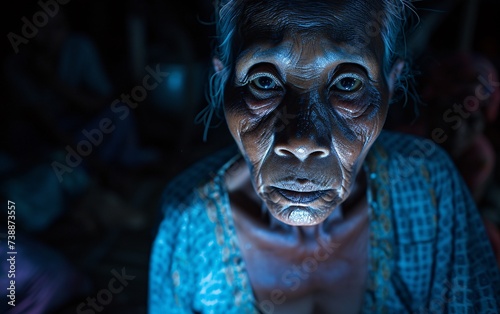 a close up of an old woman