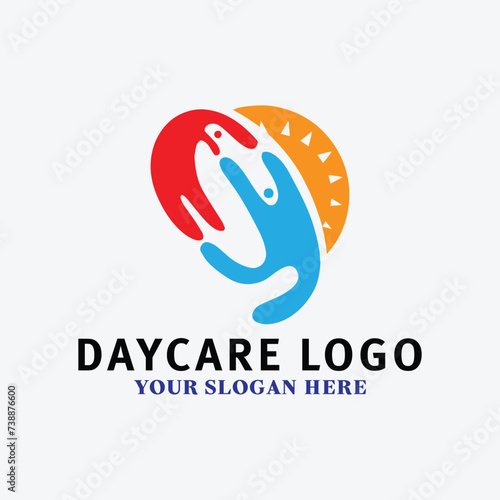 child daycare logo design vector