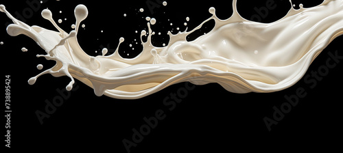 Splash Of cream. isolated on black background