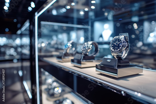 Exclusive Collection of Luxury Watches on Display in a High-End Boutique