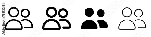 Users icons set, people, group, team, user, about us, members, who we are, staff, participant, roles, end user, three people, men