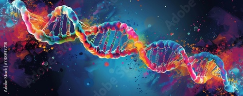 3d DNA Structure on Abstract Background