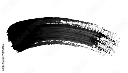 Schwarzer Pinselstrich isoliert auf weißen Hintergrund, Freisteller