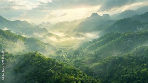 beautiful landscape of mountains in the amazon