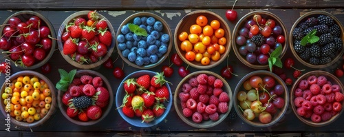 Berry varieties from above vibrant spread culinary art