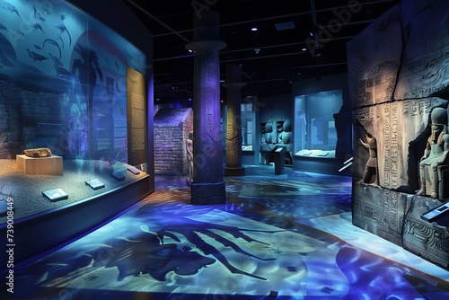 Interactive museum exhibit showcasing ancient civilizations With immersive displays and digital reconstructions to engage visitors