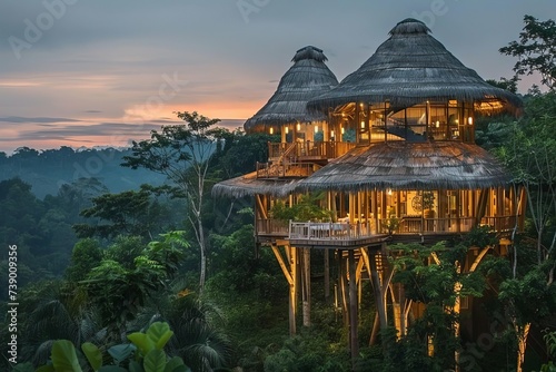Luxurious treehouse resort nestled in a pristine rainforest Offering eco-friendly accommodations with breathtaking views and nature excursions.