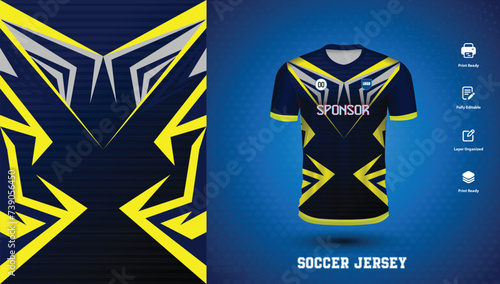 Vector soccer jersey design for sublimation or sports tshirt design for cricket football 