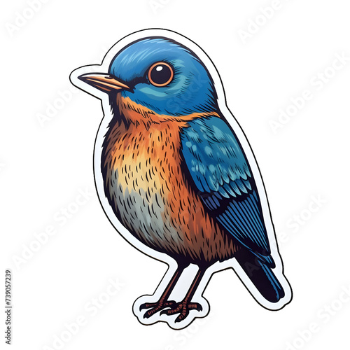 Cartoon bluebird sticker illustration