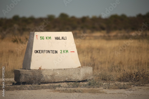 signpost in the Etosha Nationalpark