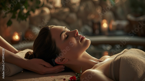 woman getting a massage at a spa 