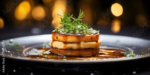 Traditional French holiday starter featuring foie gras a sumptuous delicacy for festive celebrations. Concept French Cuisine, Foie Gras, Holiday Starter Recipe, Festive delicacy