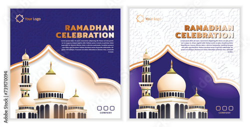 collection luxury Ramadhan posters, social media post greeting cards