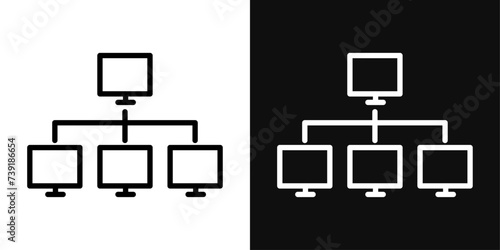 Computer network icon set. Vector illustration