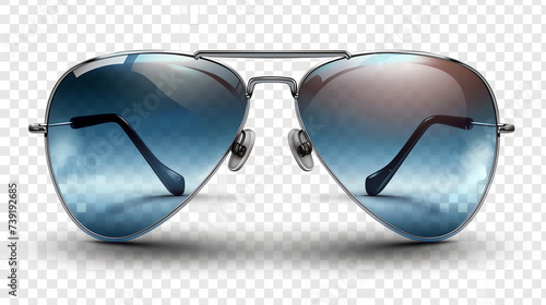 Aviator sunglasses arrangement on transparent background.png format. 