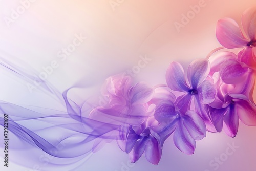 Purple lilac flowers in soft pastel colors, abstract background. Abstract background awareness days in May in cream and lilac. 