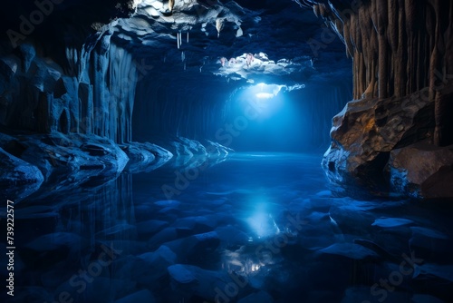 Captivated by the striking blue lake underground. Concept Nature, Photography, Underground Lakes, Beauty, Exploration