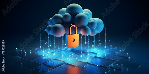 Boost Cloud Security Employing FA to Protect Cloud Storage Accounts blurred backgroundcopy space solid background. Concept Cloud Security, Two-Factor Authentication, Cloud Storage, Background Blur