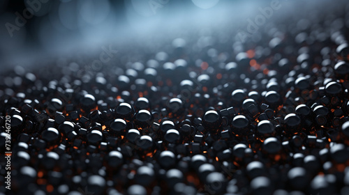 A lot of black balls with the word black on them generative ai 