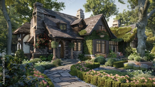Design a charming guest cottage or guest wing separate from the main mansion for visitors to enjoy their own space.
