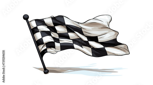 Abstract crumpled and torn checkered racing flag representing defeat in racing. simple Vector art