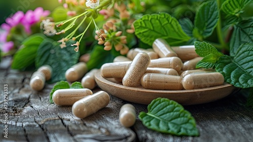 Dietary herbal supplements for health and beauty.