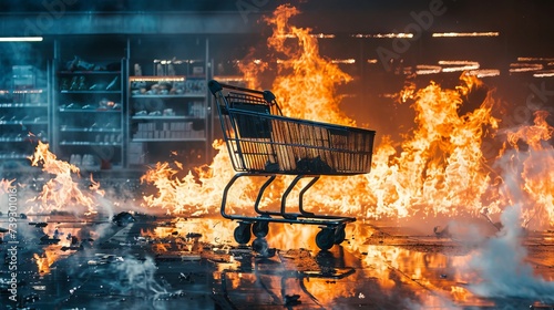A faulty product causing public outrage and legal battles in burning shopping cart store