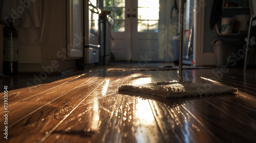mop on hardwood floor