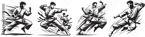 karate fighter during fight